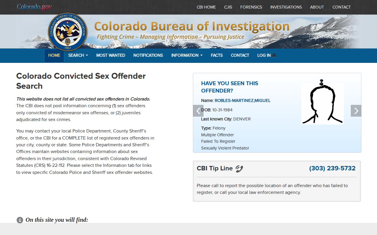 Otero County released mugshots CBI public registry search route