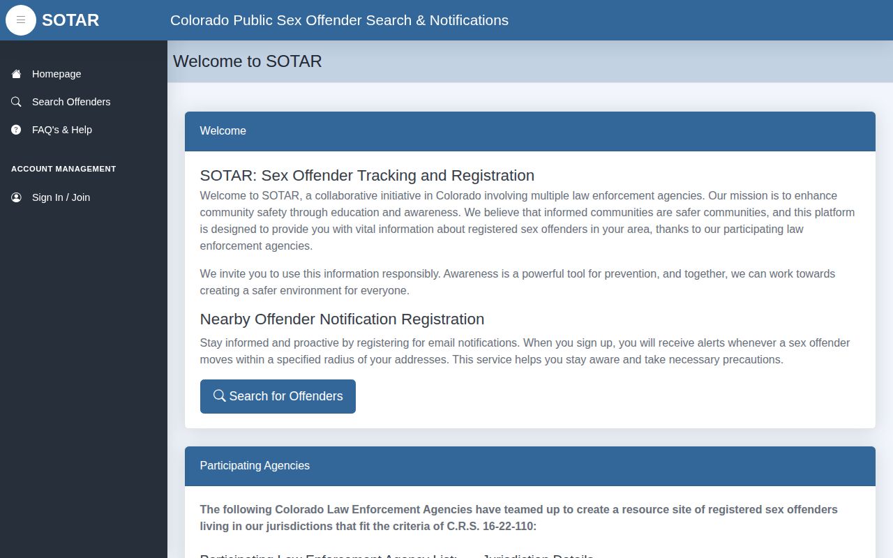 Otero County released mugshots SOTAR public registry route